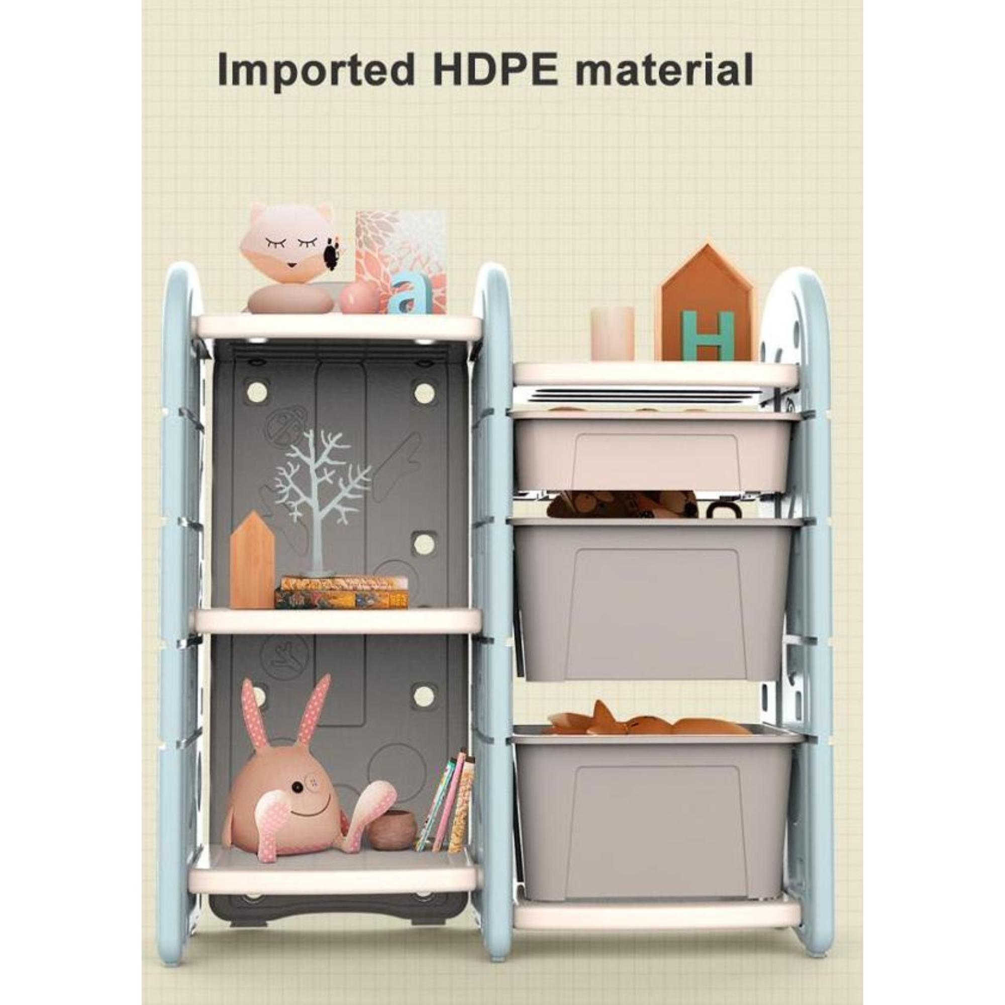 Kids and Toddlers Toy Storage/Organizer with Bins and Bookshelves - blue image 20