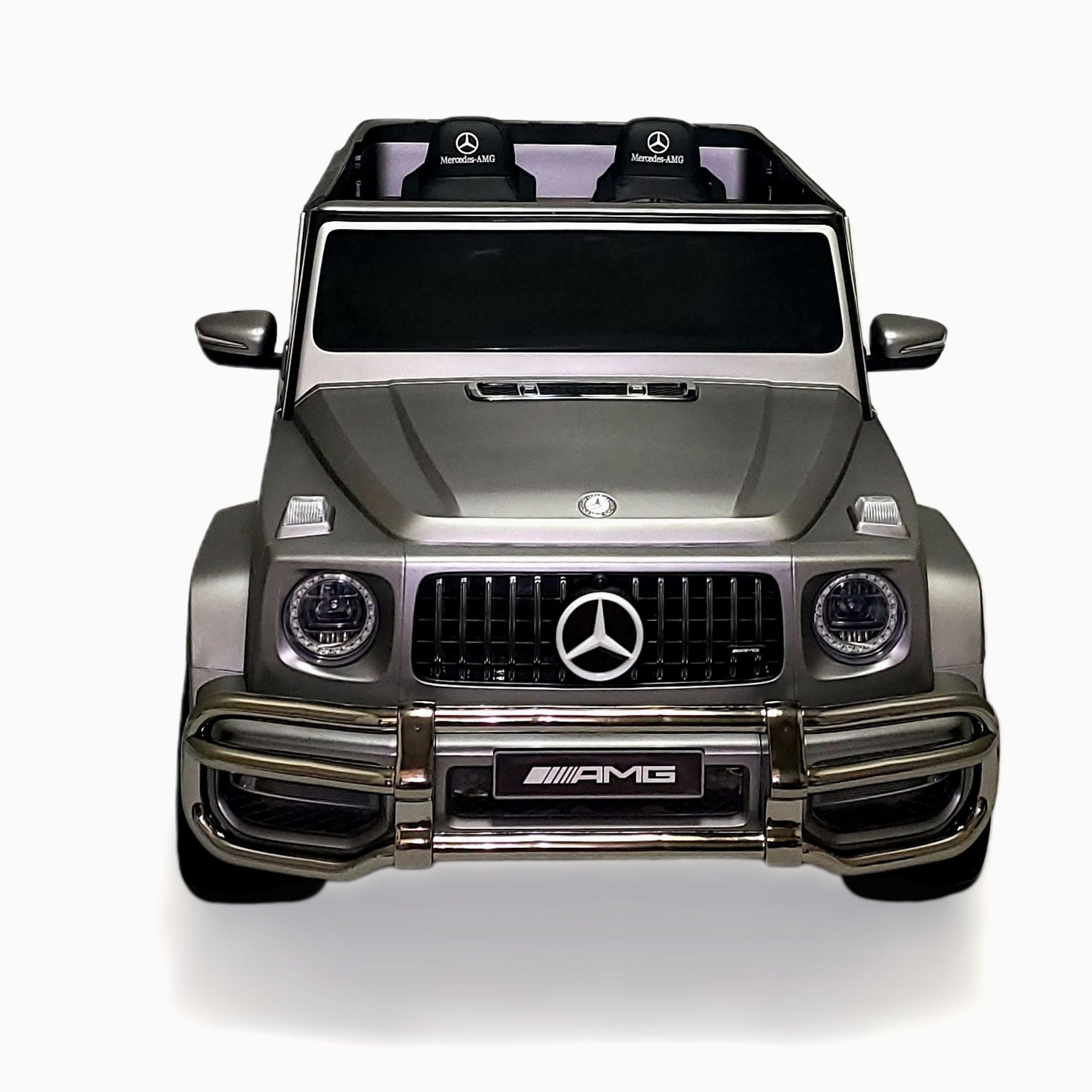 Exclusive Matte Grey Mercedes Benz G Series 2-Seater 24V Kids Ride-on Truck, EVA Wheels, Leather Seats, Light-up Logo, 4WD, BT, RC image 13