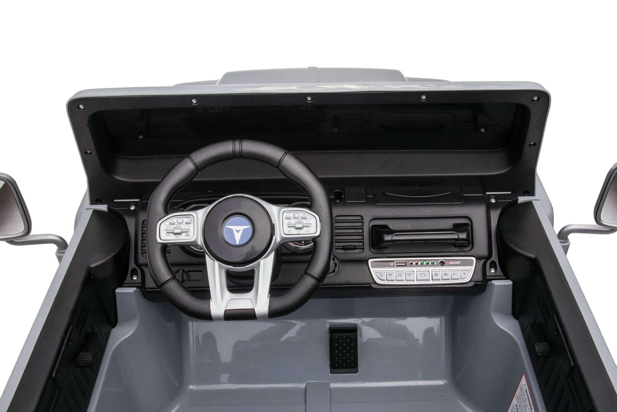 24V Grey 2-Seater Premium Edition Toyota 4x4 Truck for Kids W/ EVA Rubber Wheels, Music & RC.