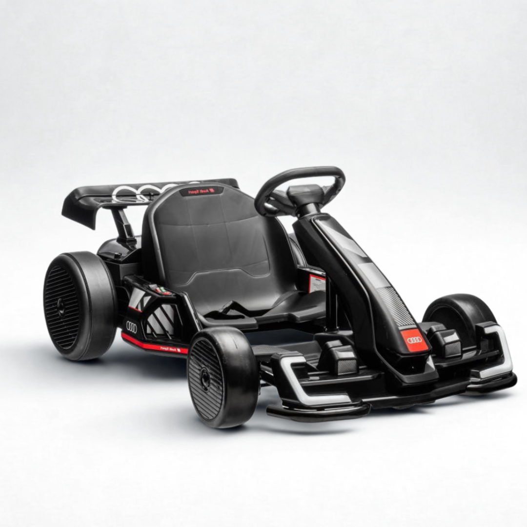 24V Black Newest Upgraded Audi Drifting Go Kart W/ 180° Drift, Bluetooth Music & Lights