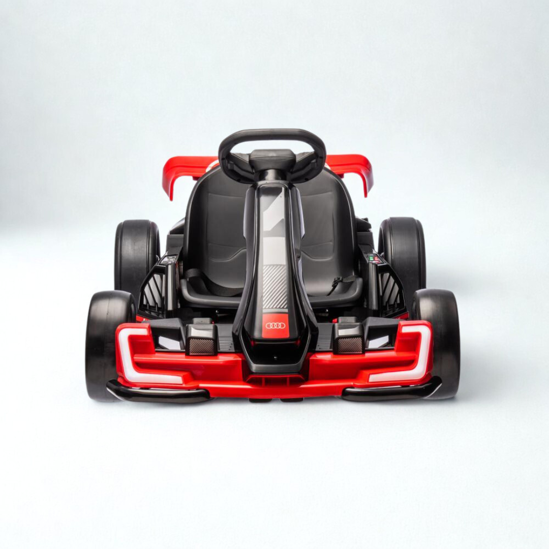 24V Red Newest Upgraded Audi Drifting Go Kart W/ 180° Drift, Bluetooth Music & Lights