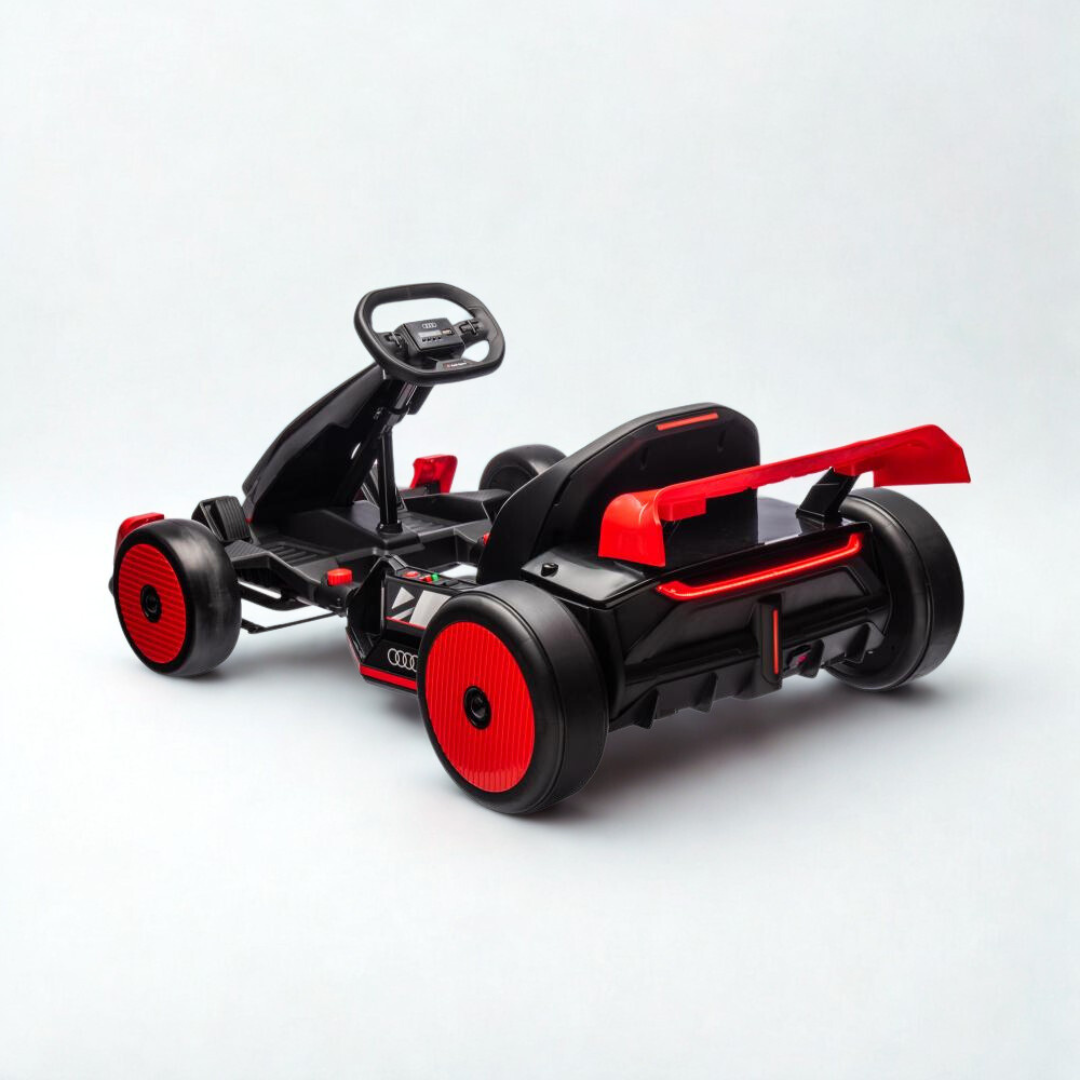 24V Red Newest Upgraded Audi Drifting Go Kart W/ 180° Drift, Bluetooth Music & Lights