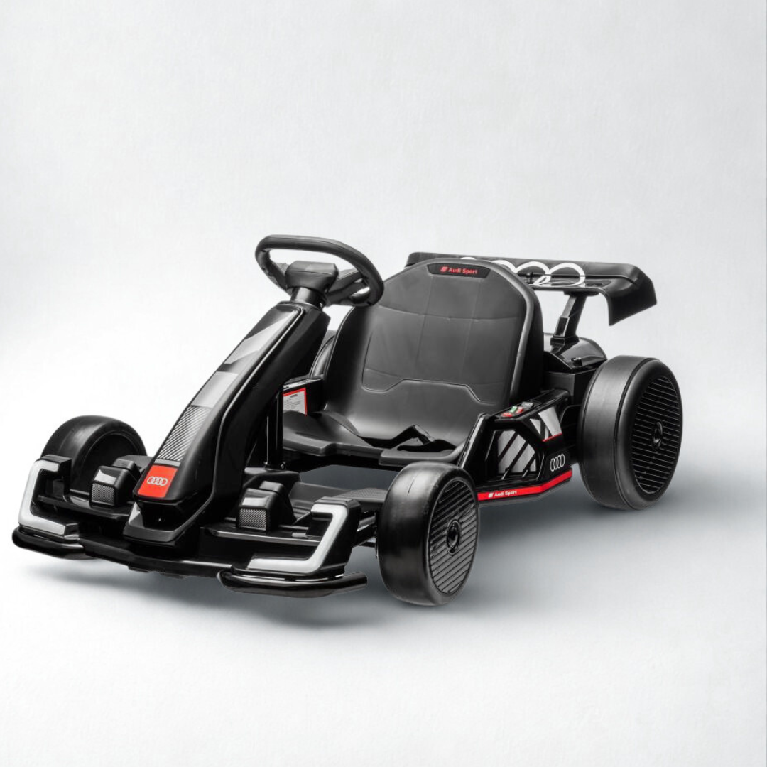 24V Black Newest Upgraded Audi Drifting Go Kart W/ 180° Drift, Bluetooth Music & Lights