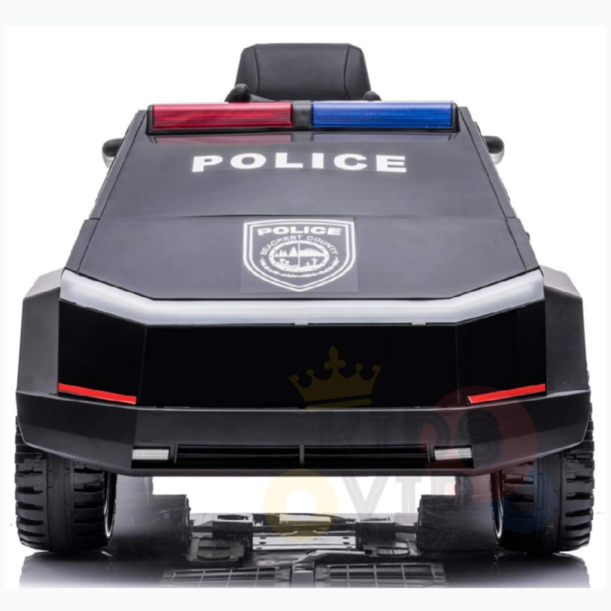 Future Police 12V Ride On Truck, 4x4, Leather Seat, Siren, BT, Rubber Wheels, RC image 12
