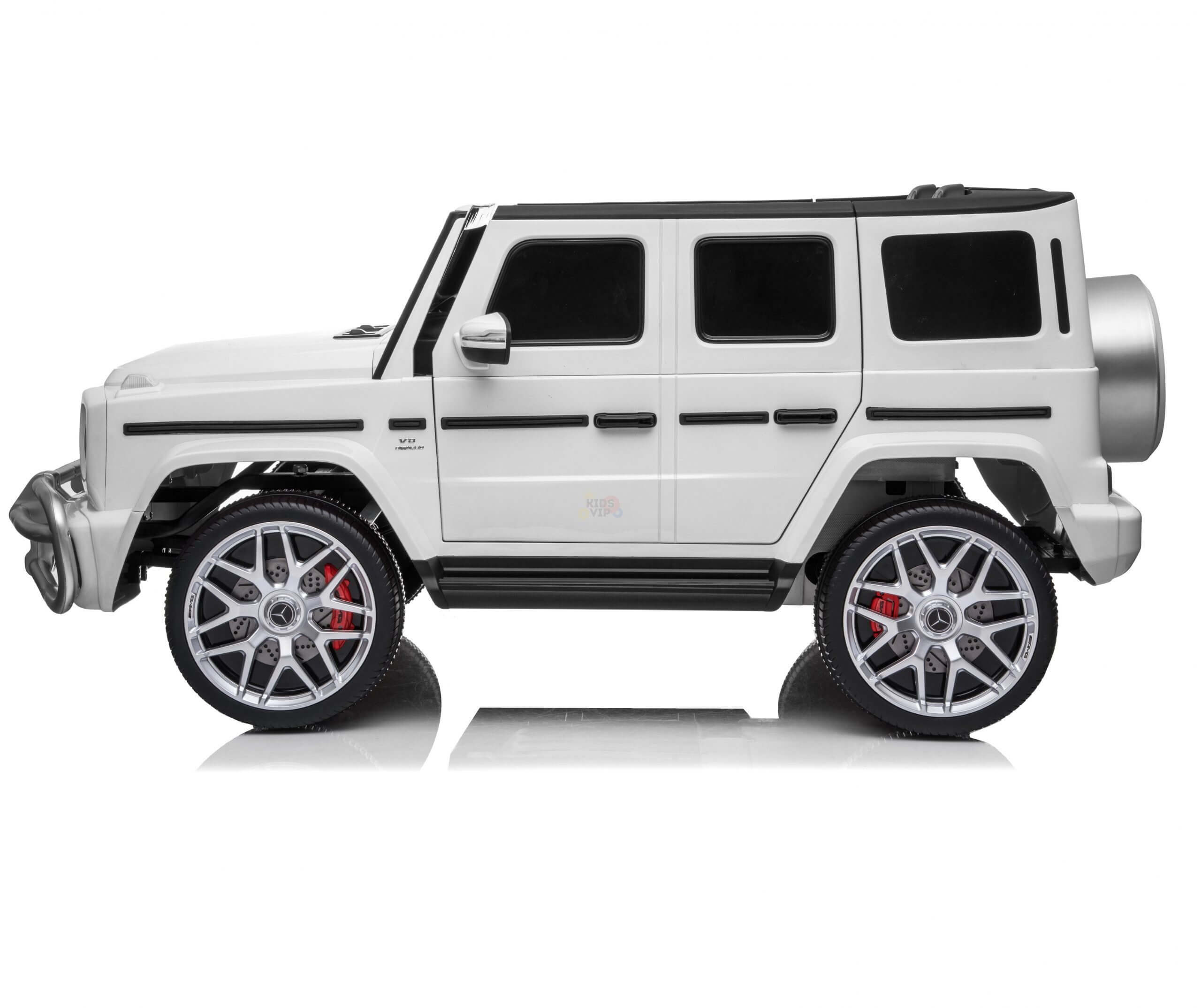 Exclusive White Mercedes Benz G Series 2-Seater 24V Kids Ride-on Truck, EVA Wheels, Leather Seats, Light-up Logo, 4WD, BT, RC image 12