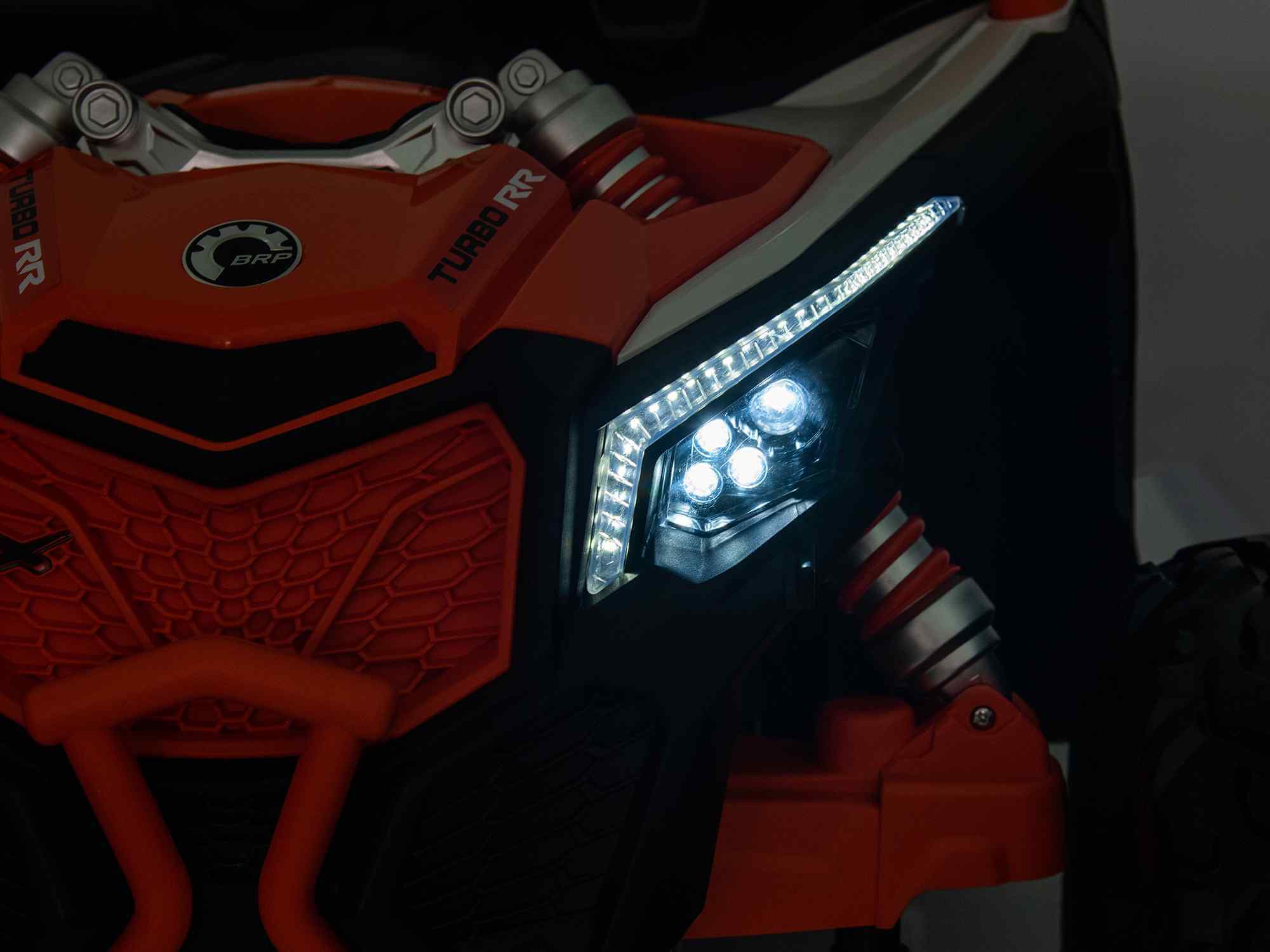 Licensed LX Performance Edition 24V Can-Am Maverick 4WD Double 24V Battery Pack, 2-Seater Kids' Buggy, Music, EVA Wheels, Leather Seats, RC image 10