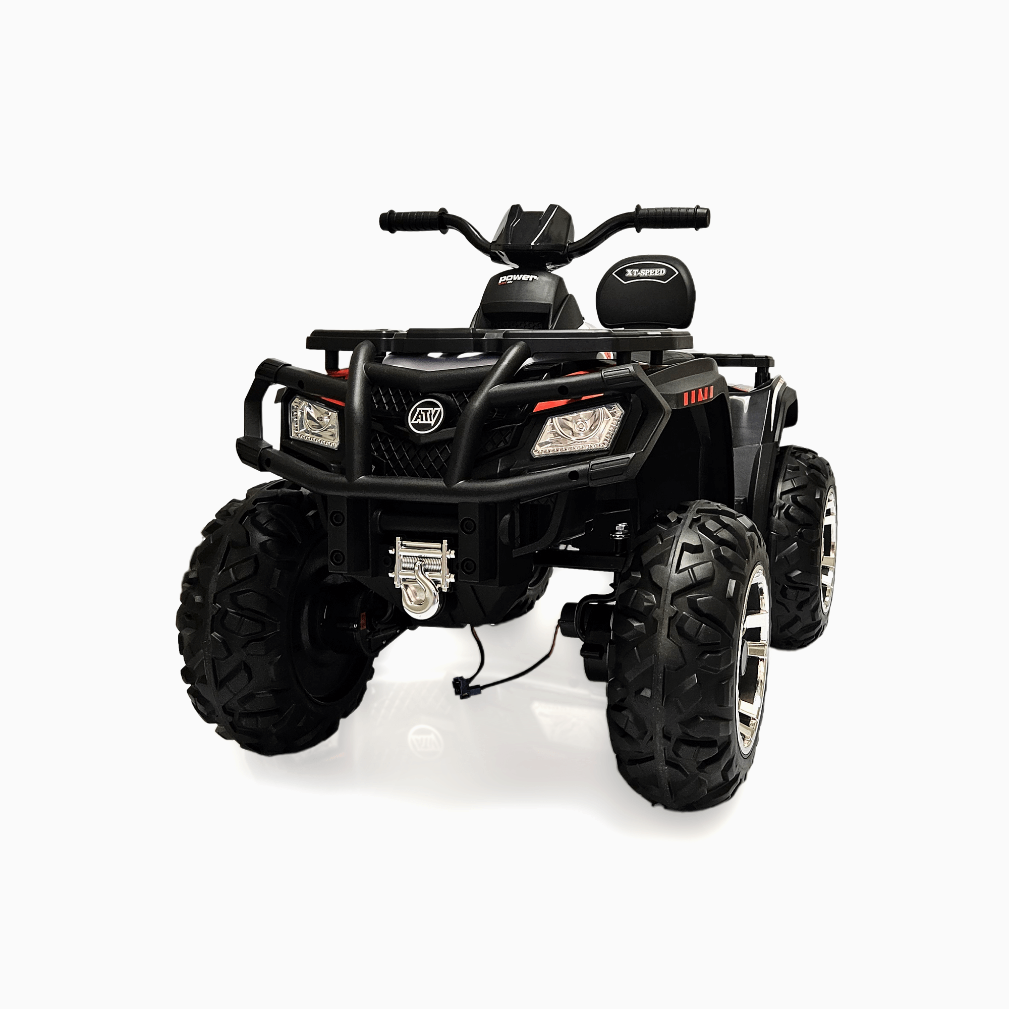 Upgraded Titan Edition 24V Kids’ 4x4 Ride-On Quad ATV with Rubber Tires, Leather Seat, BT image 1