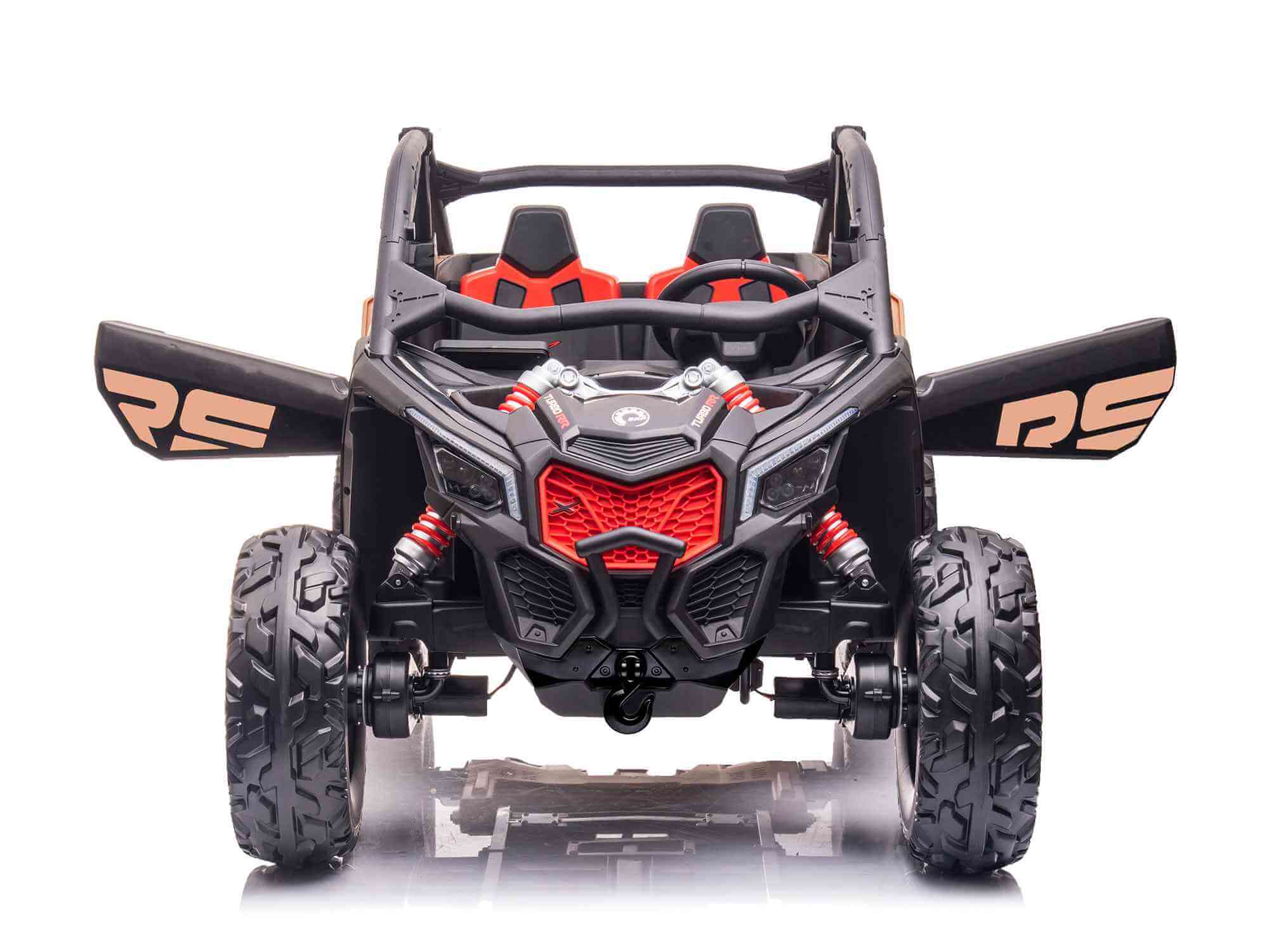 Licensed LX Performance Edition 24V Can-Am Maverick 4WD Double 24V Battery Pack, 2-Seater Kids' Buggy, Music, EVA Wheels, Leather Seats, RC image 3