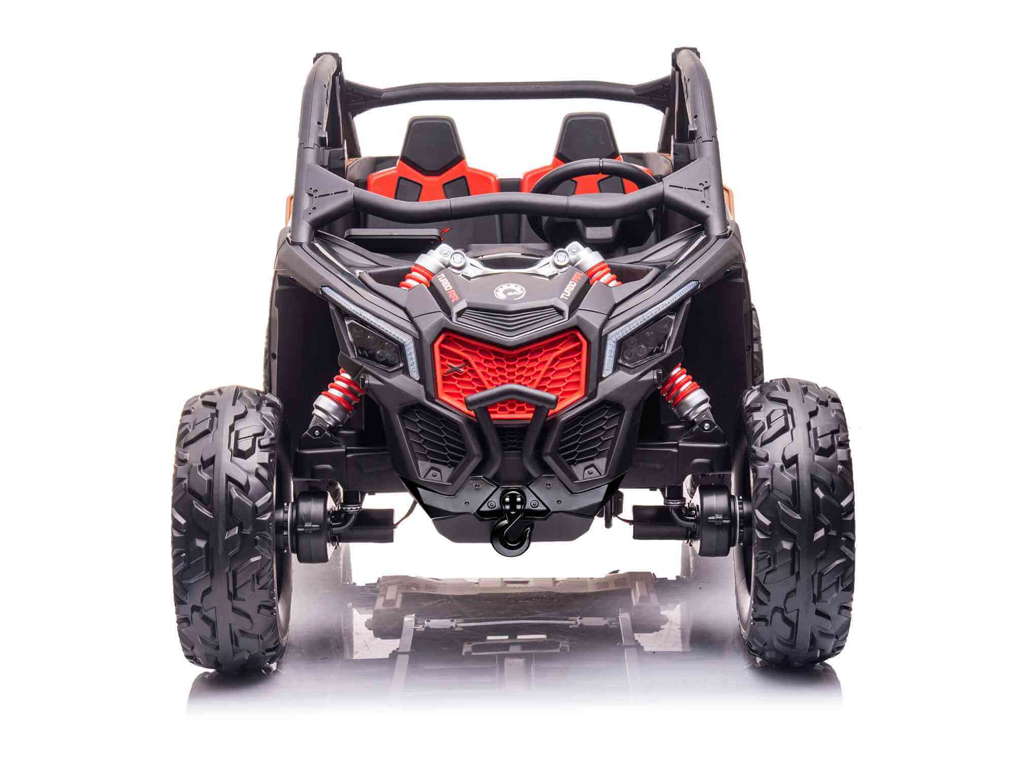 Licensed LX Performance Edition 24V Can-Am Maverick 4WD Double 24V Battery Pack, 2-Seater Kids' Buggy, Music, EVA Wheels, Leather Seats, RC image 2