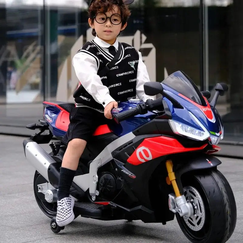 Upgraded Aprilia RSV4 12V Super Motorcycle With Music, Lights and Rubber Wheels image 6