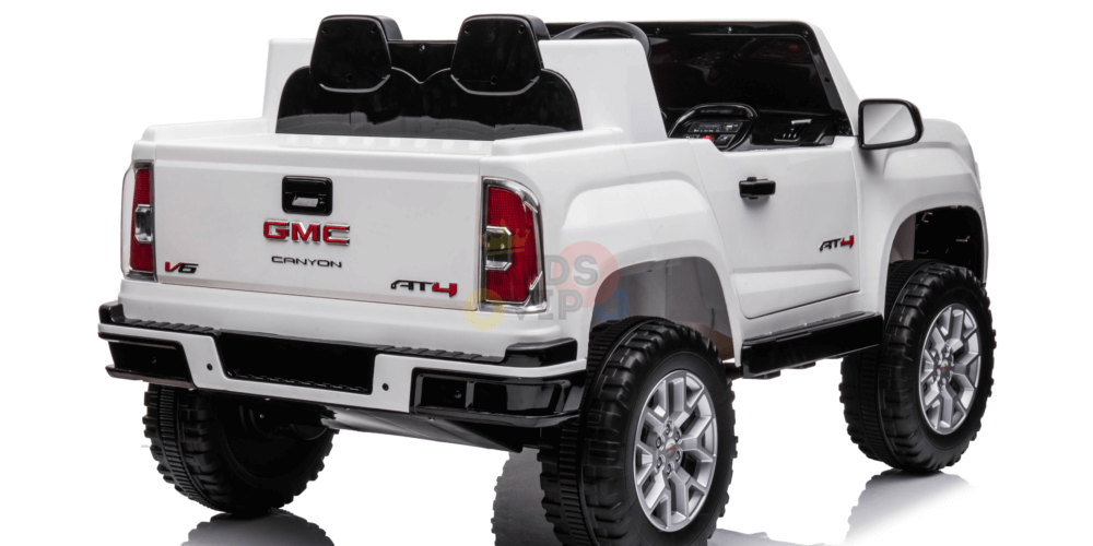 Official 12V GMC Canyon AT4 2-Seater Ride-On Truck, Rubber Wheels, Leather Seats, Storage, Tailgate, RC image 4