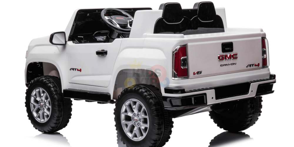Official 12V GMC Canyon AT4 2-Seater Ride-On Truck, Rubber Wheels, Leather Seats, Storage, Tailgate, RC image 3