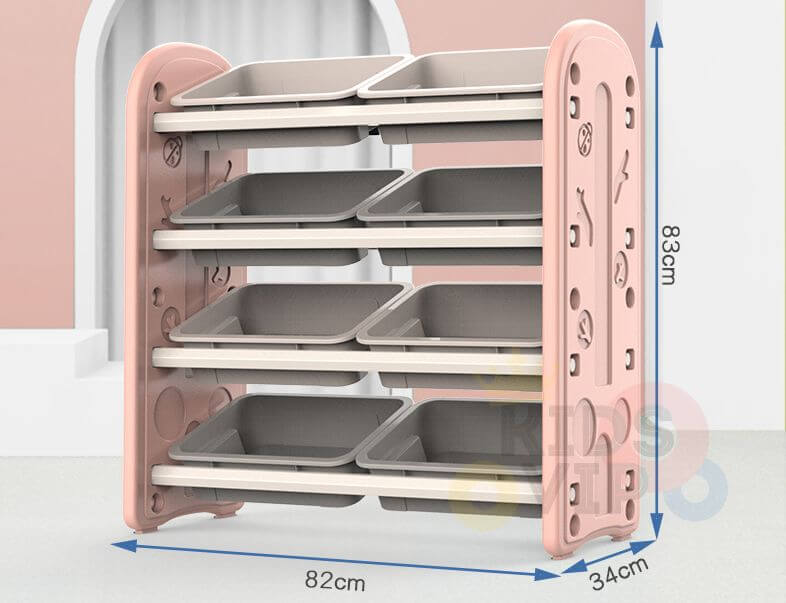 Kids and Toddlers Toy Storage/Organizer with Bins and Bookshelves - Pink image 14