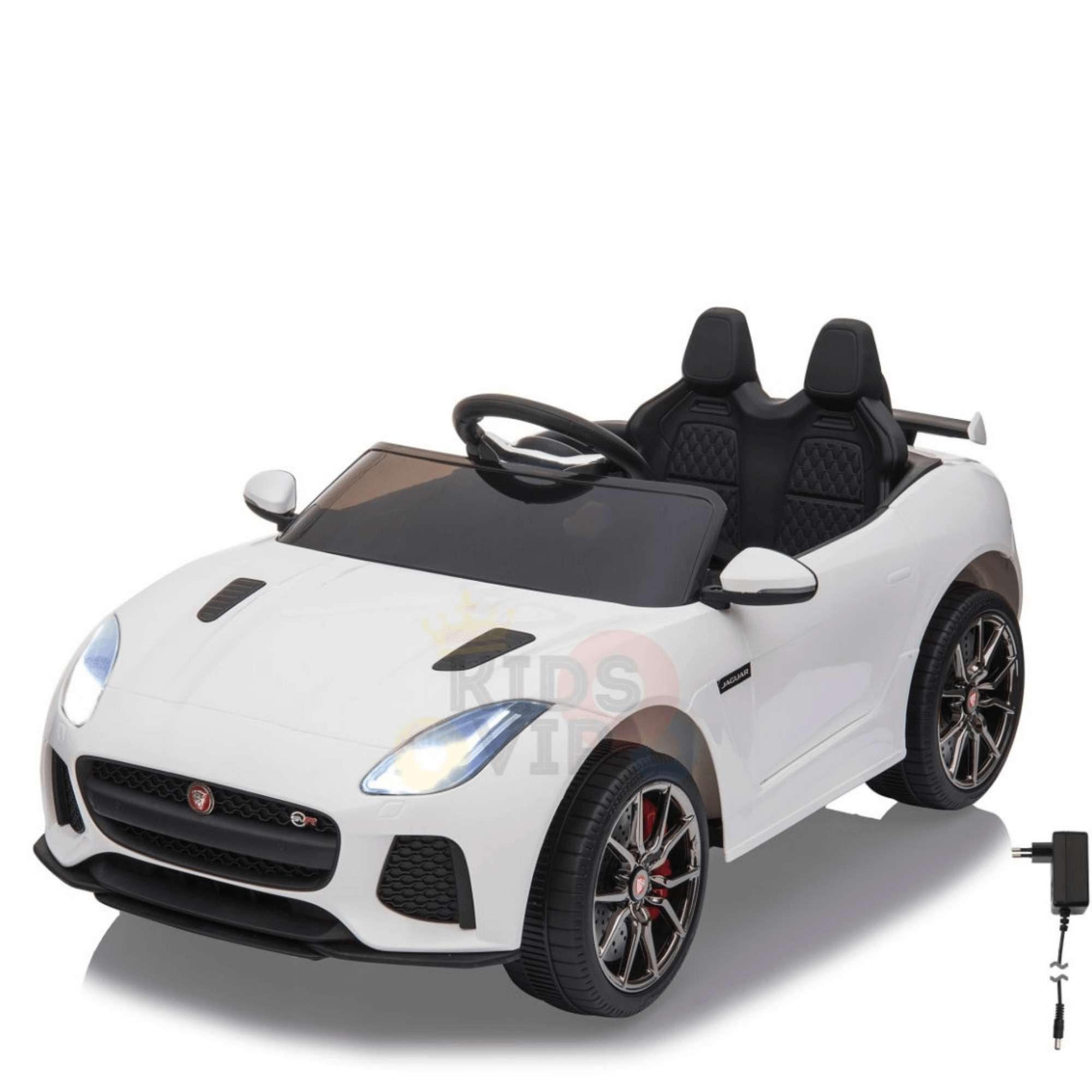 White Jaguar F Type Kids Licensed Ride-On Car with Rubber Wheels, Bluetooth, RC image 1