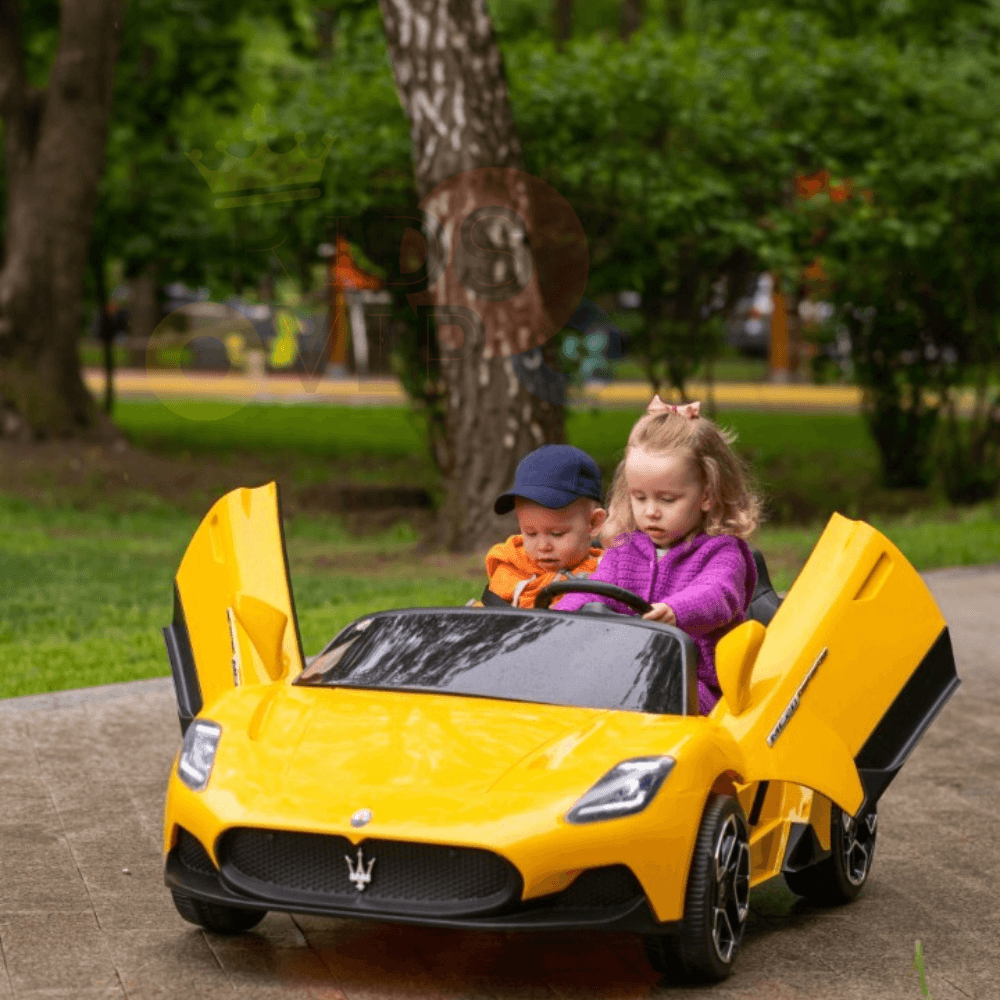 KidsVIP Licensed 24V Maserati MC20 Car for Kids W/ RC, Rubber Wheels, Music Input, Leather Seats, 4WD image 12