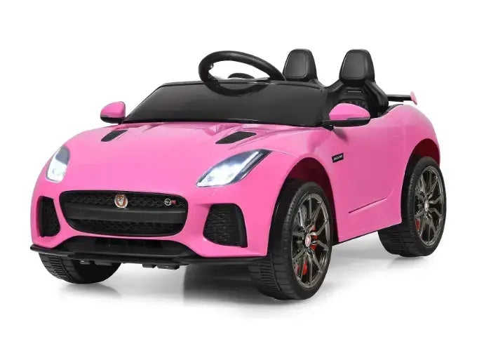 Pink Jaguar F Type Kids Licensed Ride-On Car with Rubber Wheels, Bluetooth, RC image 0