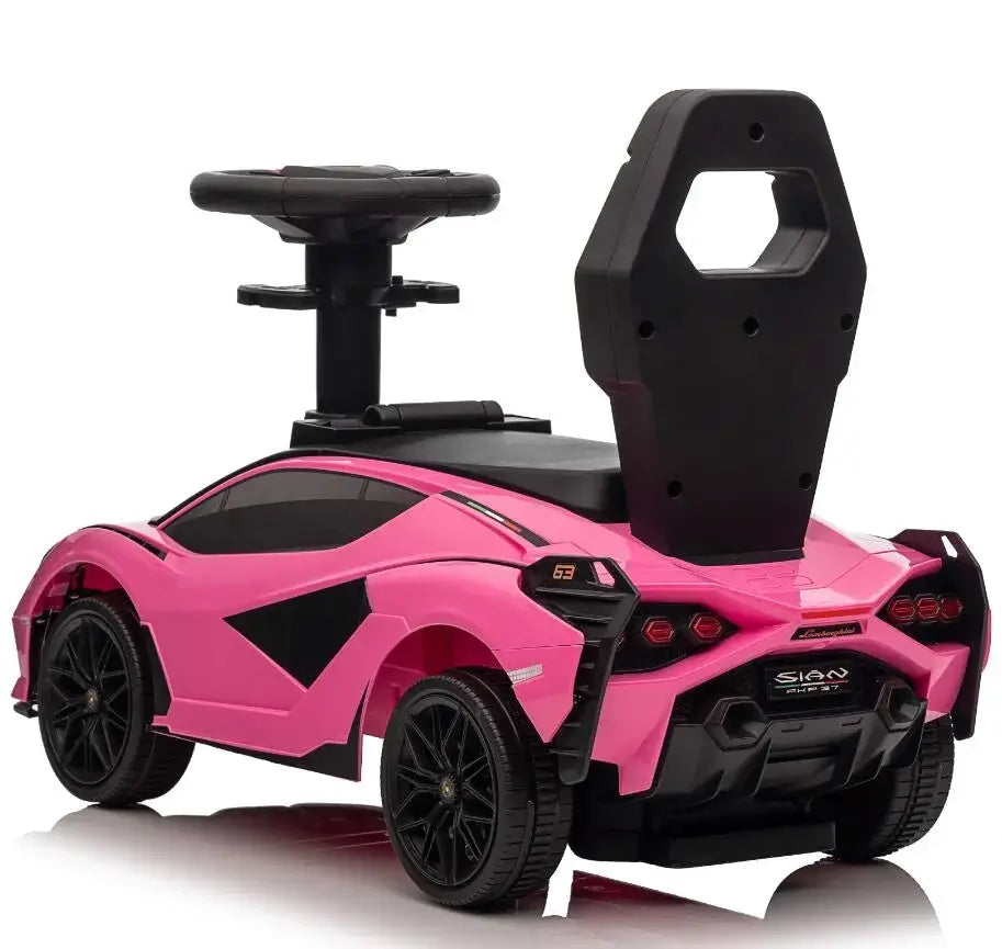 Complete Edition Lamborghini Sian 3 in 1 Push Car / Stroller with Handle And Safety Guards, Pink image 13