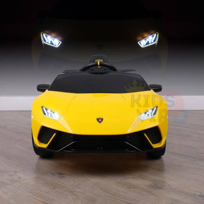 Yellow Lamborghini Huracan 12V Licensed Sport Edition Kids Ride-On Car with Rubber Wheels, Bluetooth, RC image 10