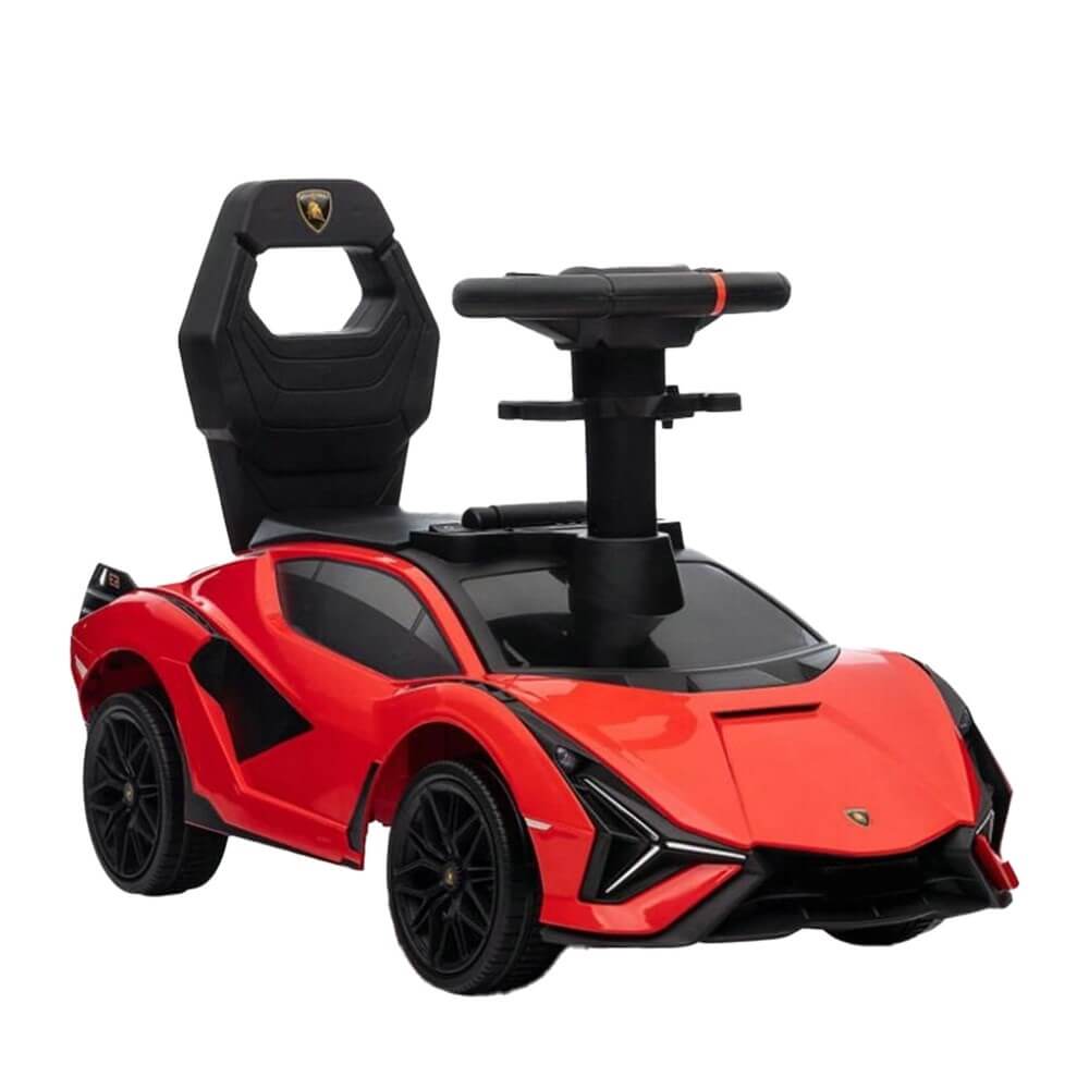 Complete Edition Lamborghini Sian 3 in 1 Push Car / Stroller with Handle And Safety Guards, Red image 7