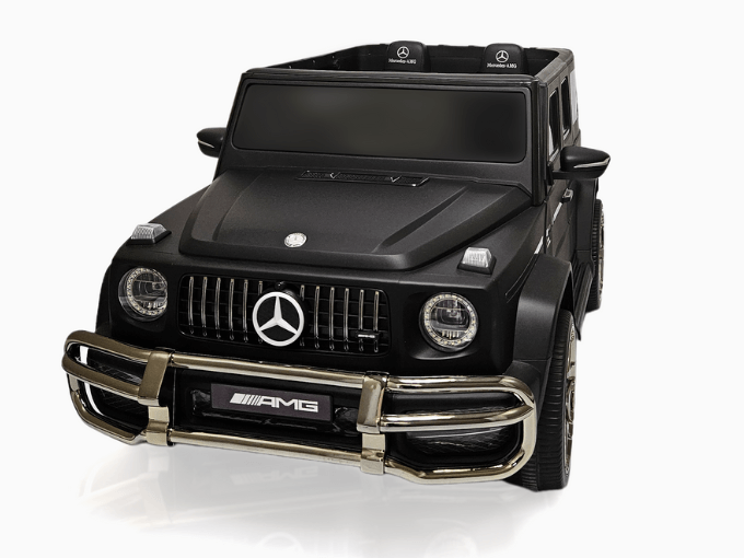 Exclusive Matte Black Mercedes Benz G Series 2-Seater 24V Kids Ride-on Truck, EVA Wheels, Leather Seats, Light-up Logo, 4WD, BT, RC image 0