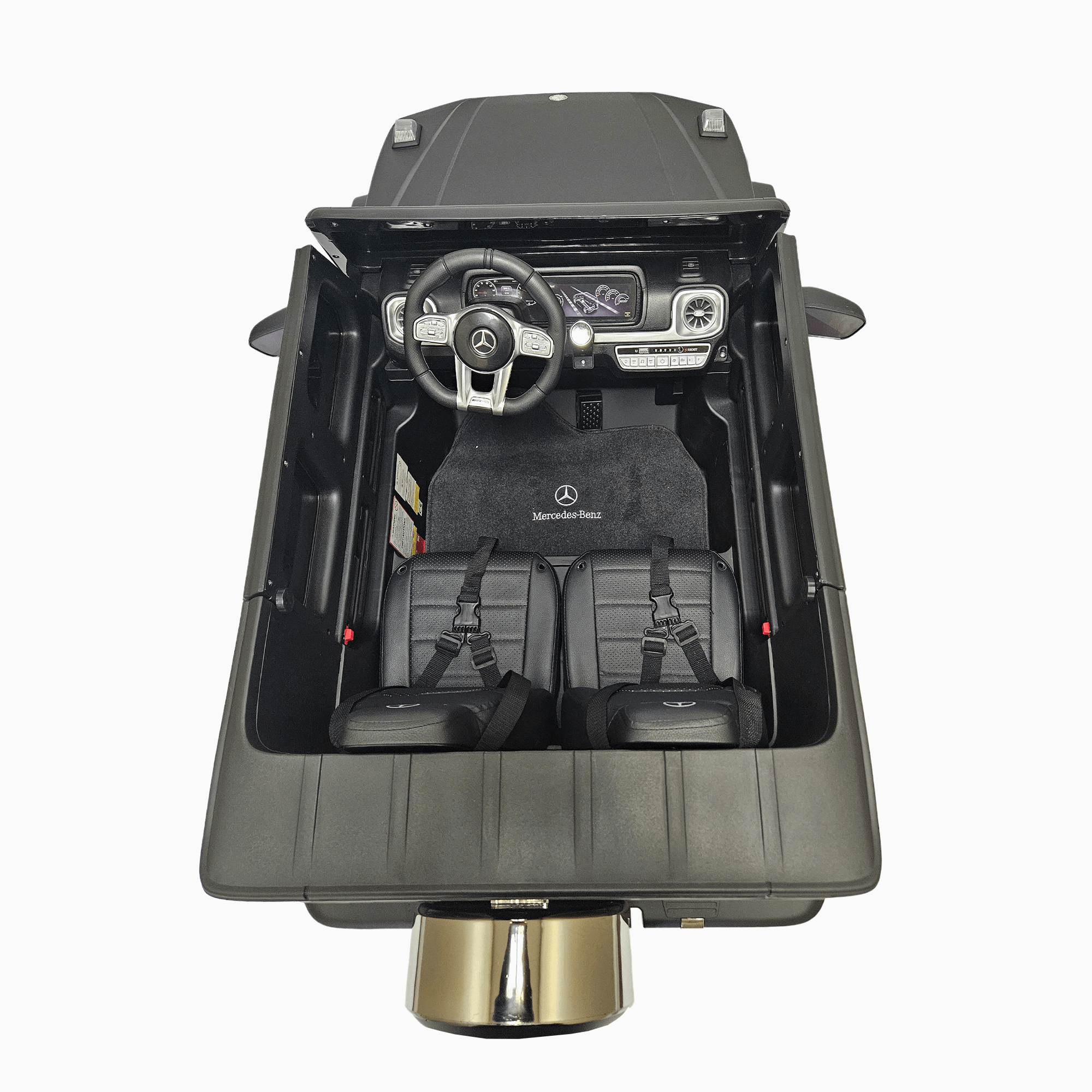 Exclusive Matte Black Mercedes Benz G Series 2-Seater 24V Kids Ride-on Truck, EVA Wheels, Leather Seats, Light-up Logo, 4WD, BT, RC image 14