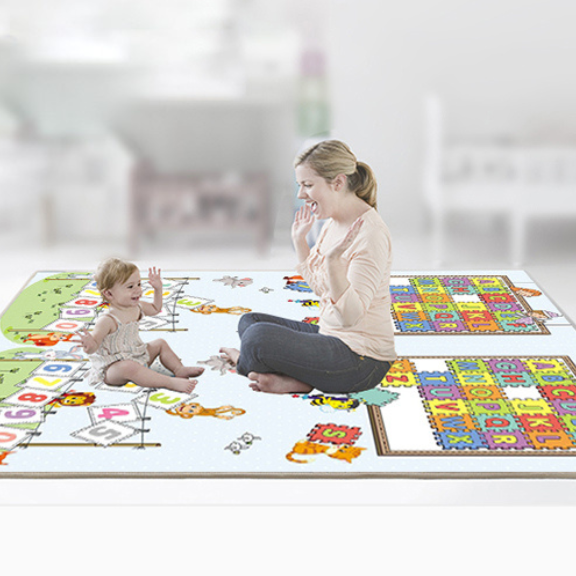 XL Double Sided Foldable, Waterproof Foam Play Mat Puzzles Edition, 200x180x1cm image 20