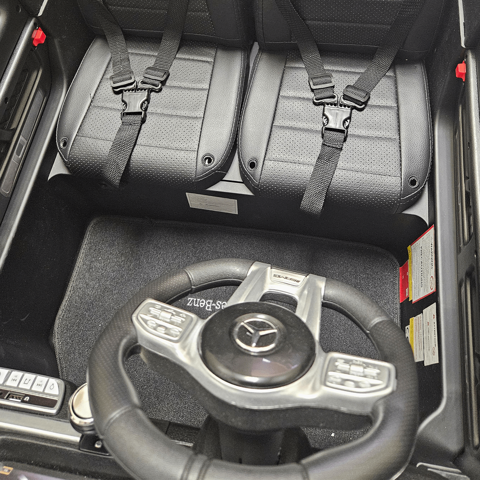 Exclusive Matte Black Mercedes Benz G Series 2-Seater 24V Kids Ride-on Truck, EVA Wheels, Leather Seats, Light-up Logo, 4WD, BT, RC image 12