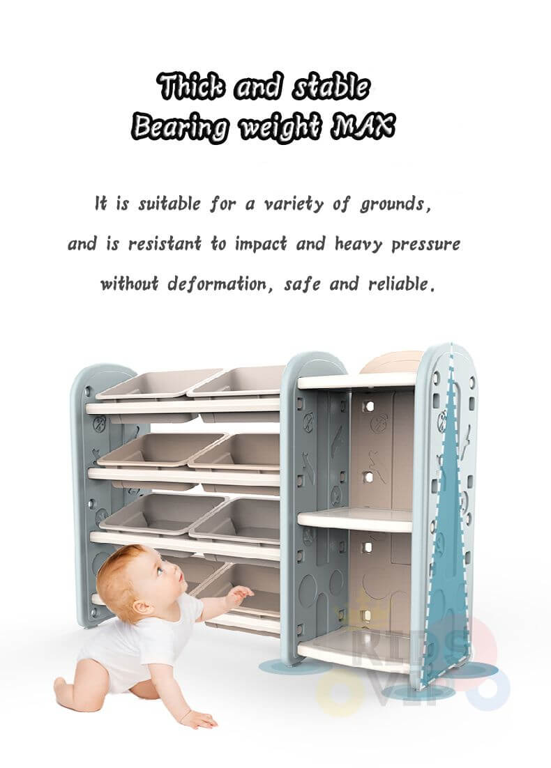 Kids and Toddlers Toy Storage/Organizer with Bins and Bookshelves - Pink image 3