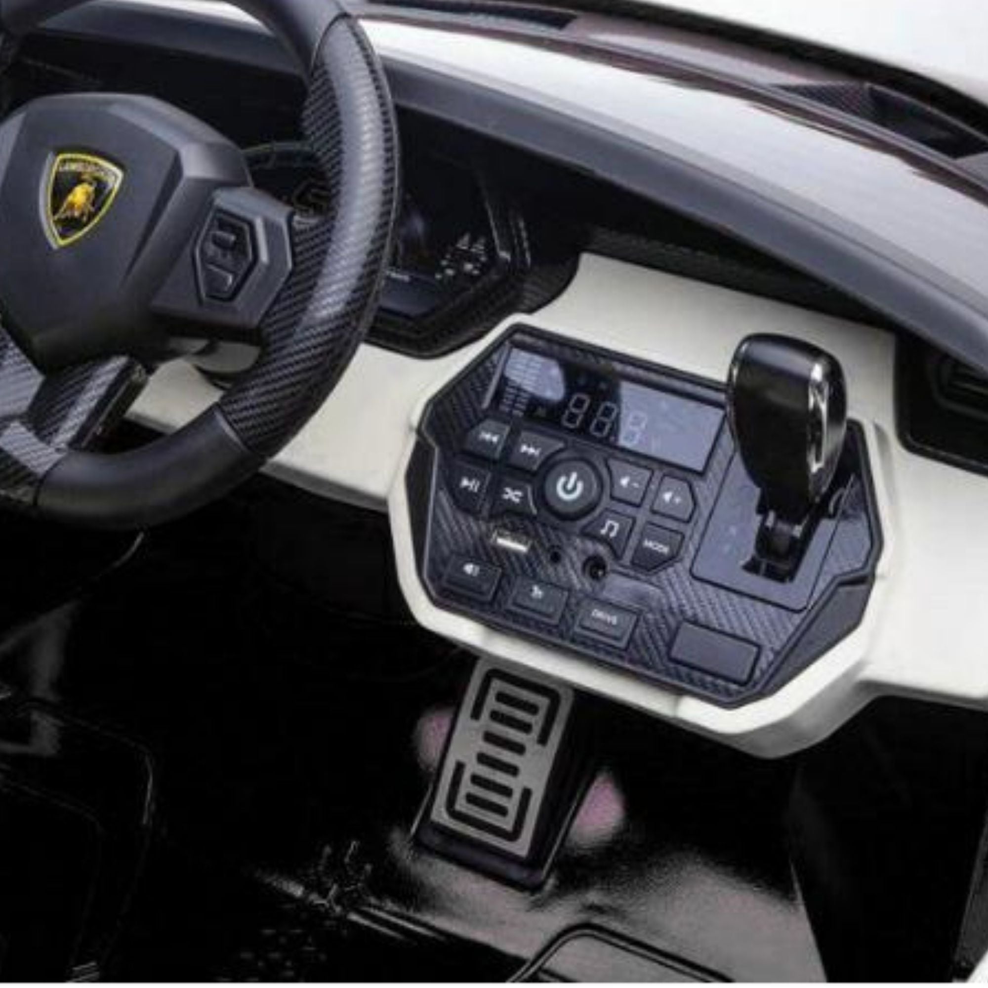 Luxurious Matte Black Nero Nemesis Lamborghini Sian 24V 4x4 Ride-On Car for Kids: Officially Licensed Two-Seater Top Edition Rubber Wheels, BT, RC image 14