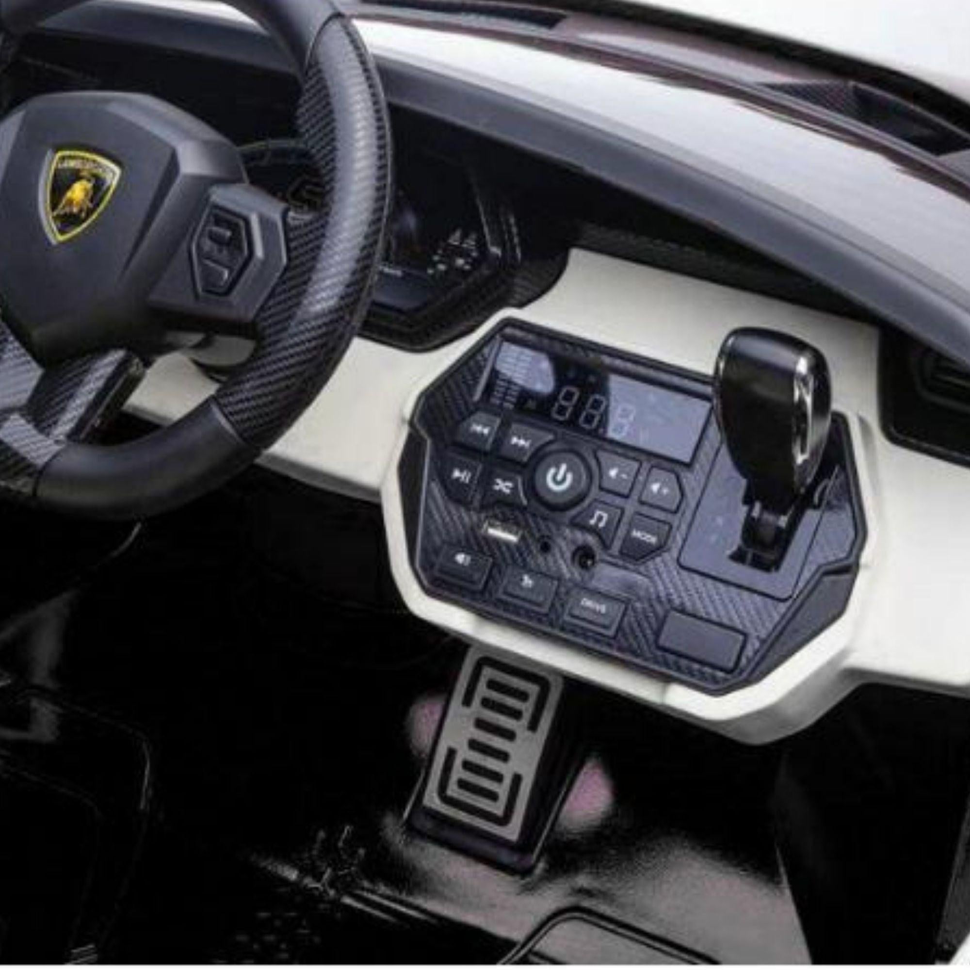 24V Luxurious Matte Black Nero Nemesis Lamborghini Sian 2-Seater 4x4 Ride-On Car W/ EVA Rubber Wheels, BT & RC.