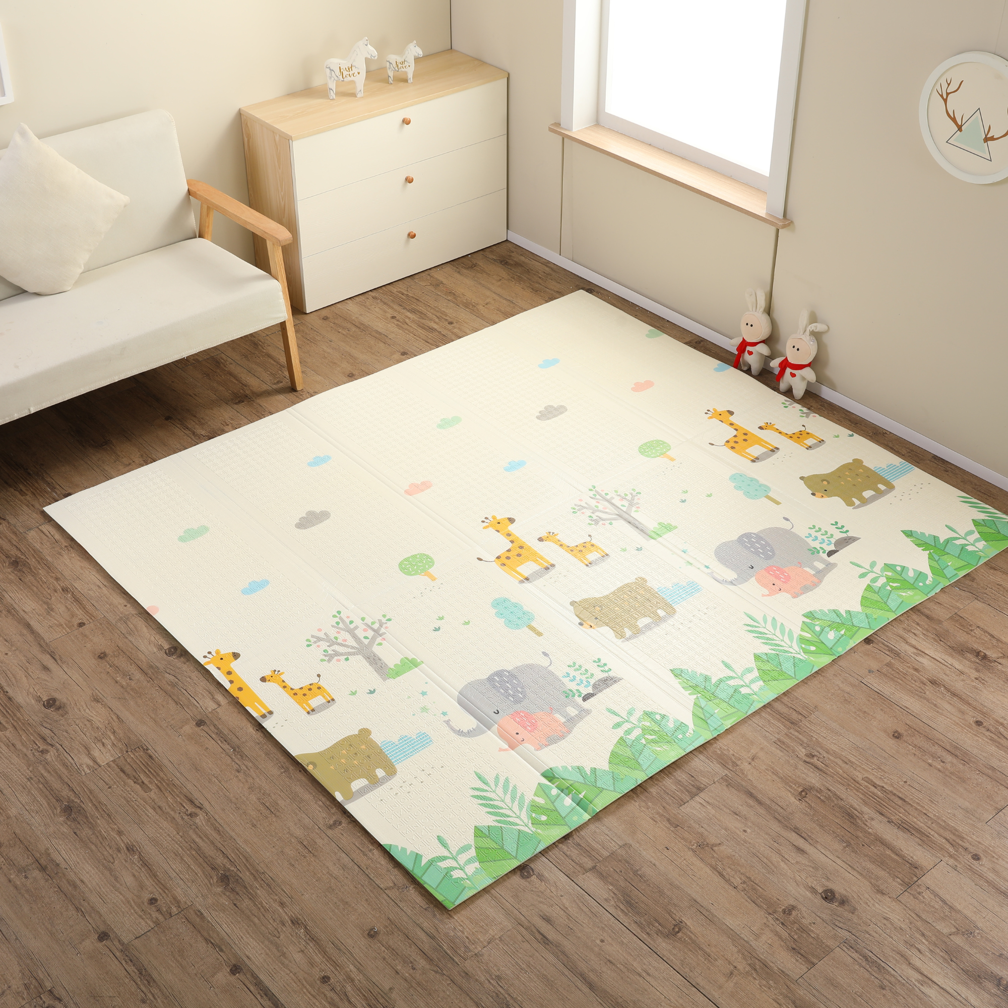 XL Double Sided Foldable, Waterproof Foam Play Mat ABC Edition, 200x180x1cm image 28