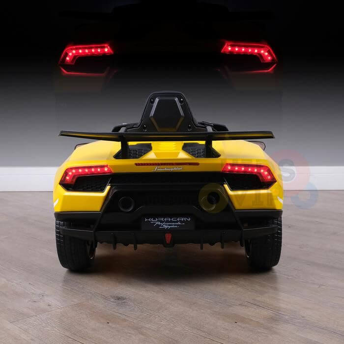 Yellow Lamborghini Huracan 12V Licensed Sport Edition Kids Ride-On Car with Rubber Wheels, Bluetooth, RC image 9