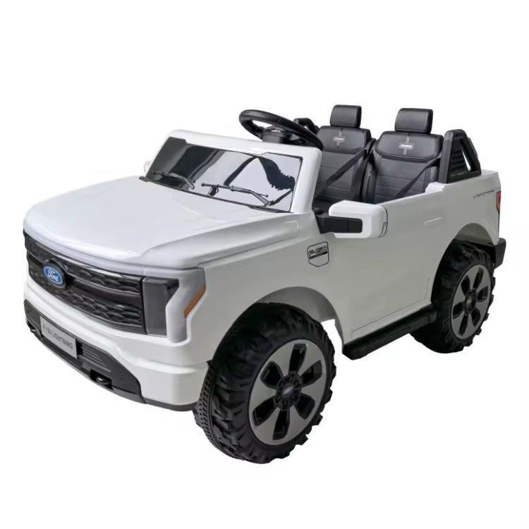 White 2 Seater Lighting Edition Ford F-150, 24V Kids Ride on Truck.