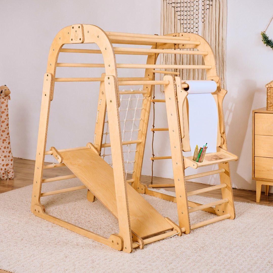 Indoor Playground for Toddlers - 7in1 Playground + Swings Set + Slide Board + Art Set.