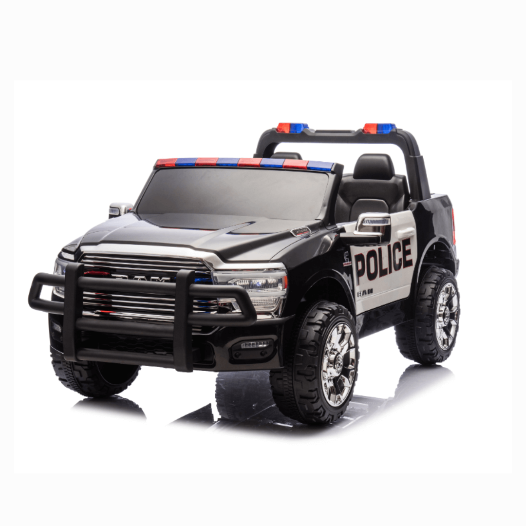 24V Kids' Police Edition XXL 2-Seater 4x4 RAM 3500 Ride-On Truck W/ Siren, EVA Rubber Wheels, Music & RC