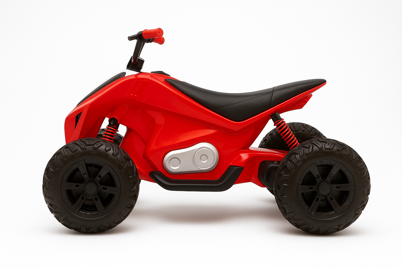 Red Sport Utility Edition 24V Ride-on Quad For Kids With Rubber Wheels, Leather Seat & Music