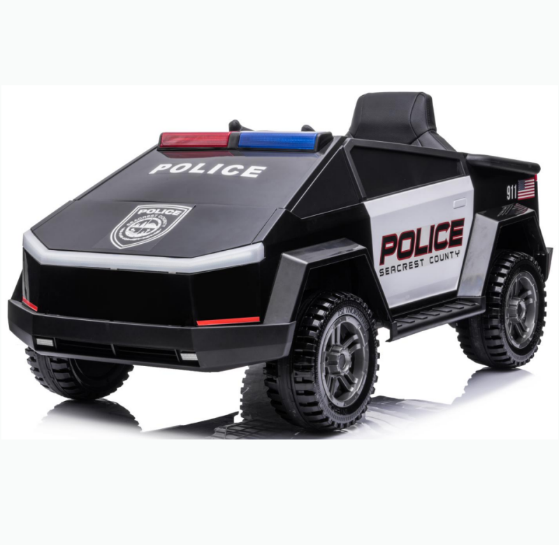 12V Future Police 4x4 Ride-On Truck W/ Rubber Wheels, Emergency Siren, Lights, Music & RC