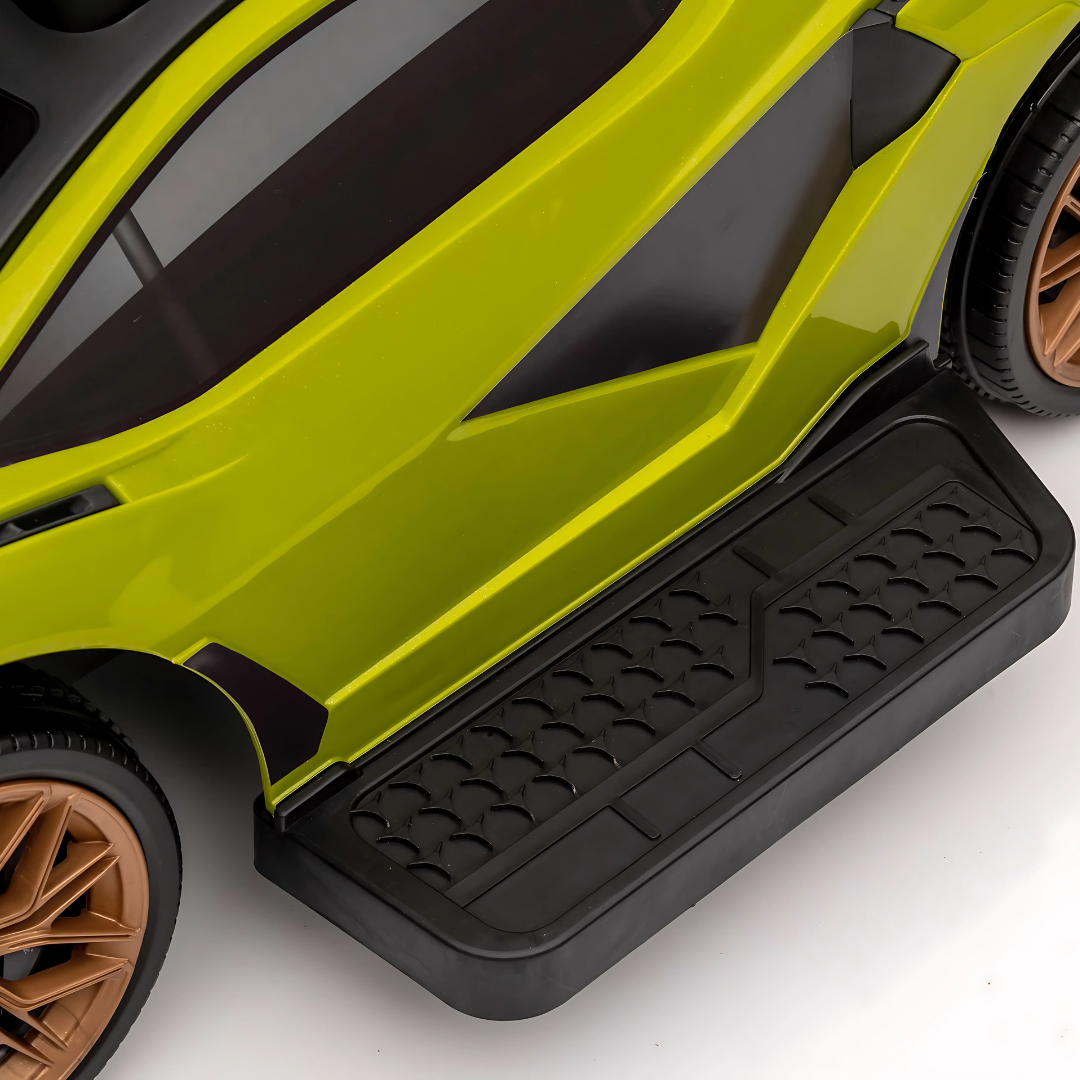 Green Complete Edition Lamborghini Sian 3-in-1 Push Car / Stroller W/ Detachable Handle, Safety Guards, Lights & Music