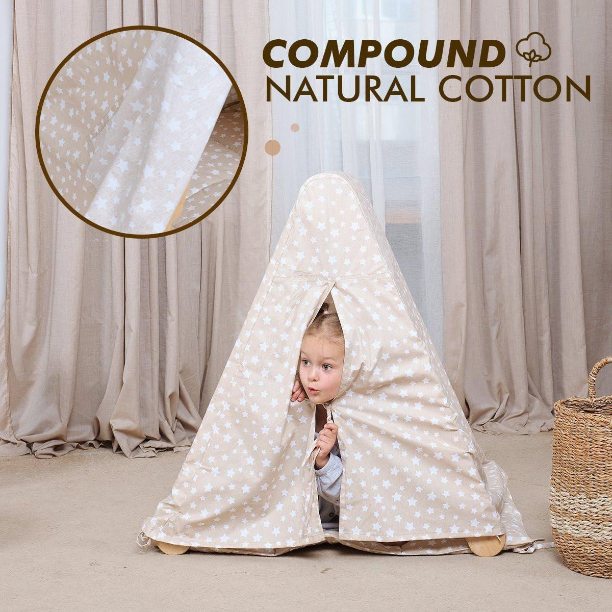 Play Tent Cover with Mat for Climbing Triangle Ladder.