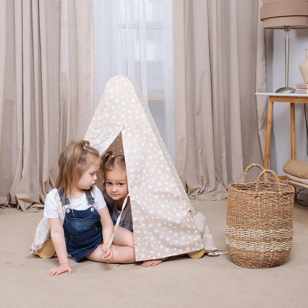 Play Tent Cover with Mat for Climbing Triangle Ladder.