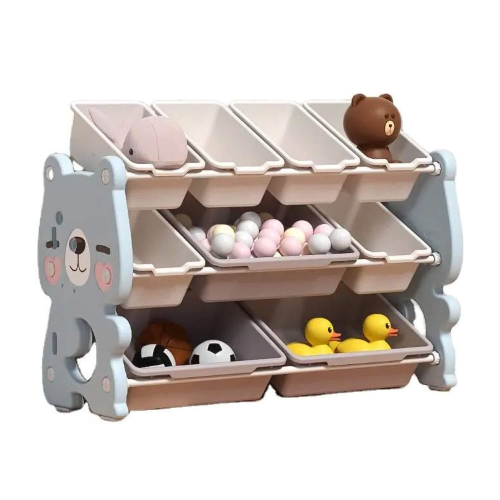 Kids and Toddlers Bear Edition Mini Toy Storage / Organizer with Bins.