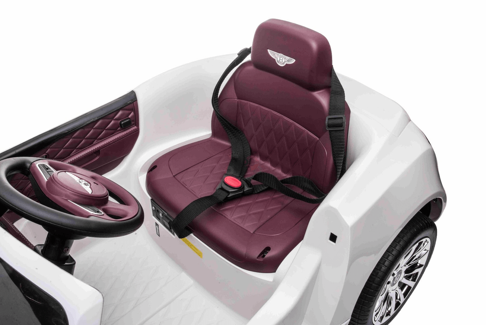 12V White Luxury Bentley Mulsanne Kids' Ride-on Car W/ EVA Rubber Wheels, Music & RC.