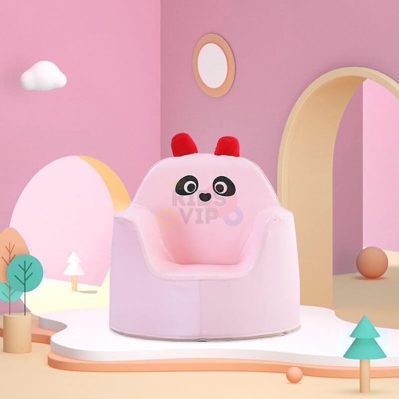 Kids' and Toddlers' Single Seat Cozy Panda Edition Play Sofa Chair - Pink.