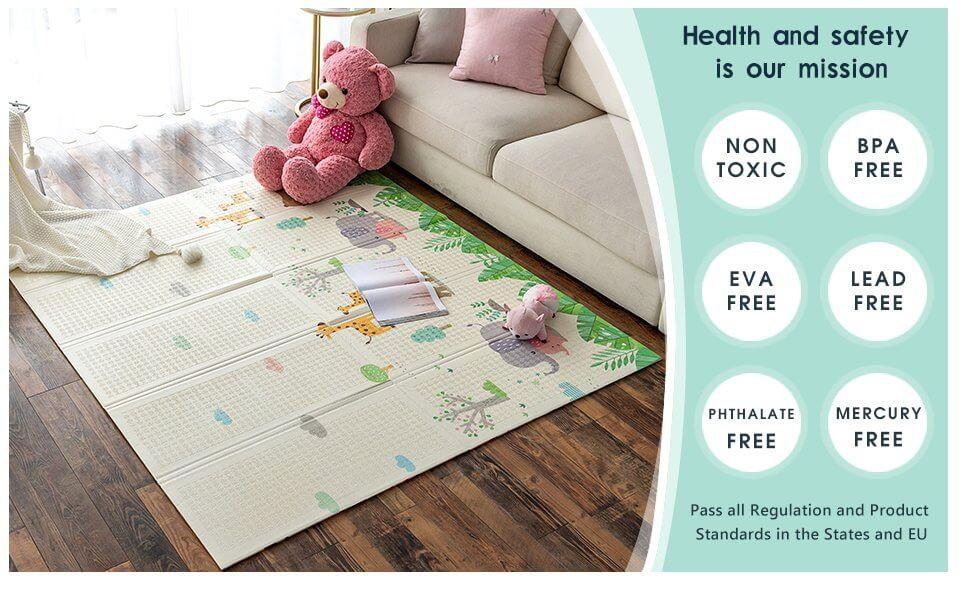 Luxury Indoor/ Outdoor Double Sided Foldable Waterproof Foam Play Mat - ABC Edition - 200x180x1cm.