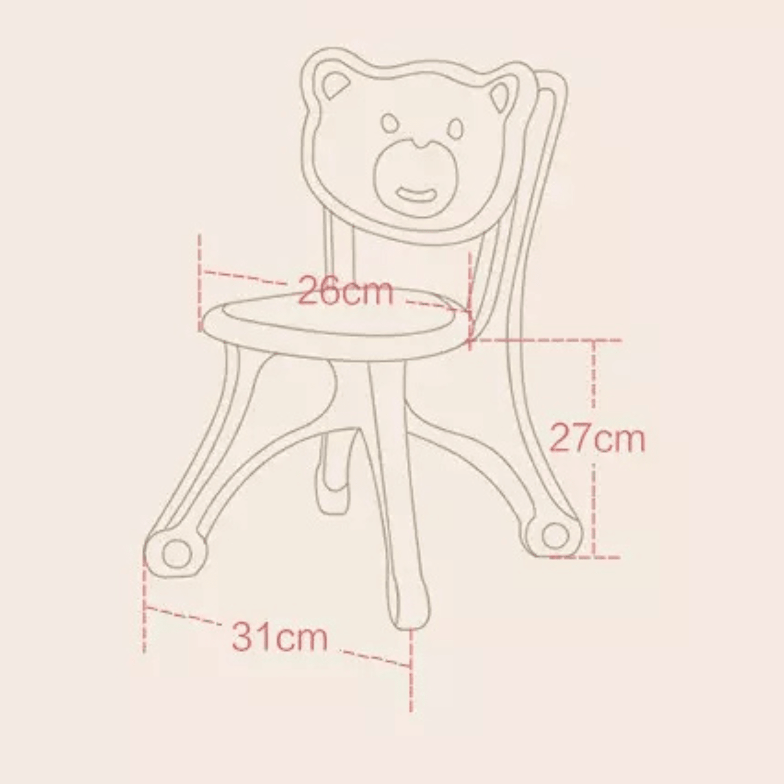Kids & Toddlers Bear Edition Chair Set of 2 Chairs - Pink.