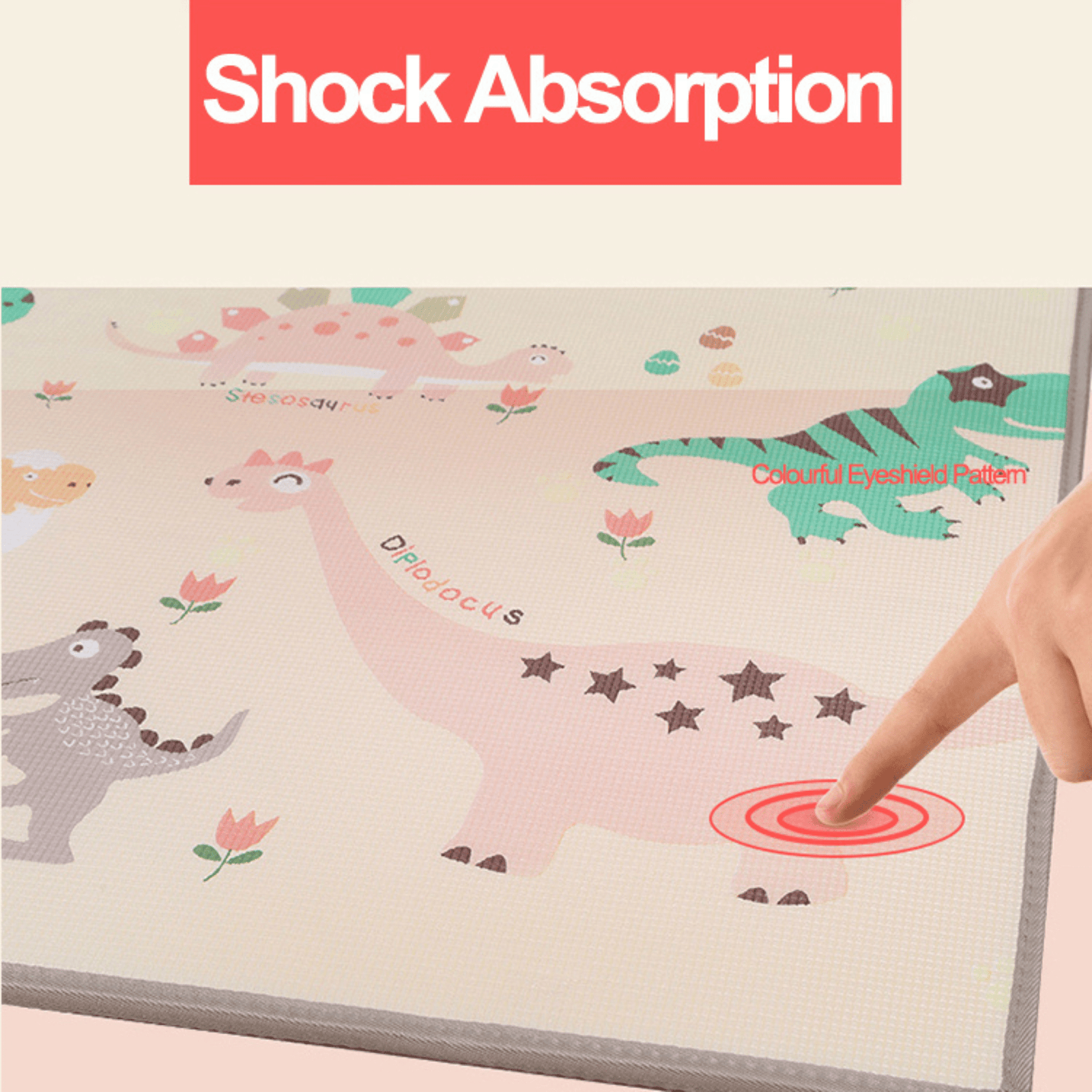 XL Luxury Indoor/ Outdoor Double Sided Foldable Waterproof Foam Play Mat - 200x180x2cm.