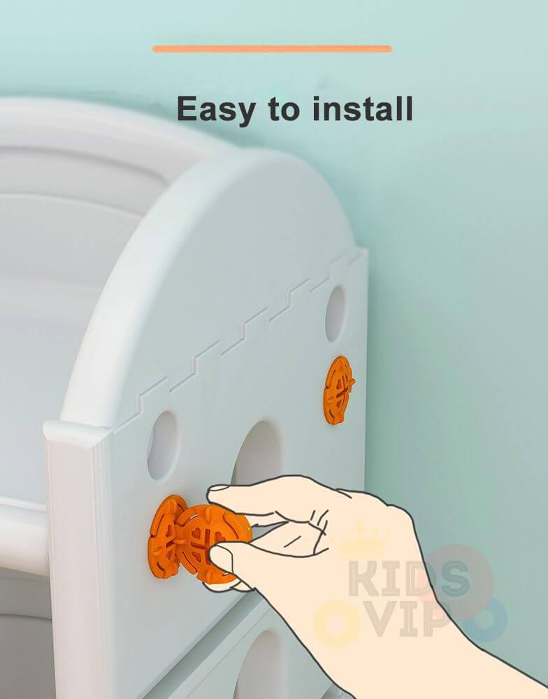 Kids and Toddlers Toy Storage / Organizer with Bins and Bookshelves.