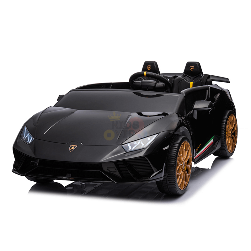 Black 24V Lamborghini Huracan 4x4/AWD 2-Seater Licensed Ride-On Car W/ EVA Rubber Wheels, Music, RC.