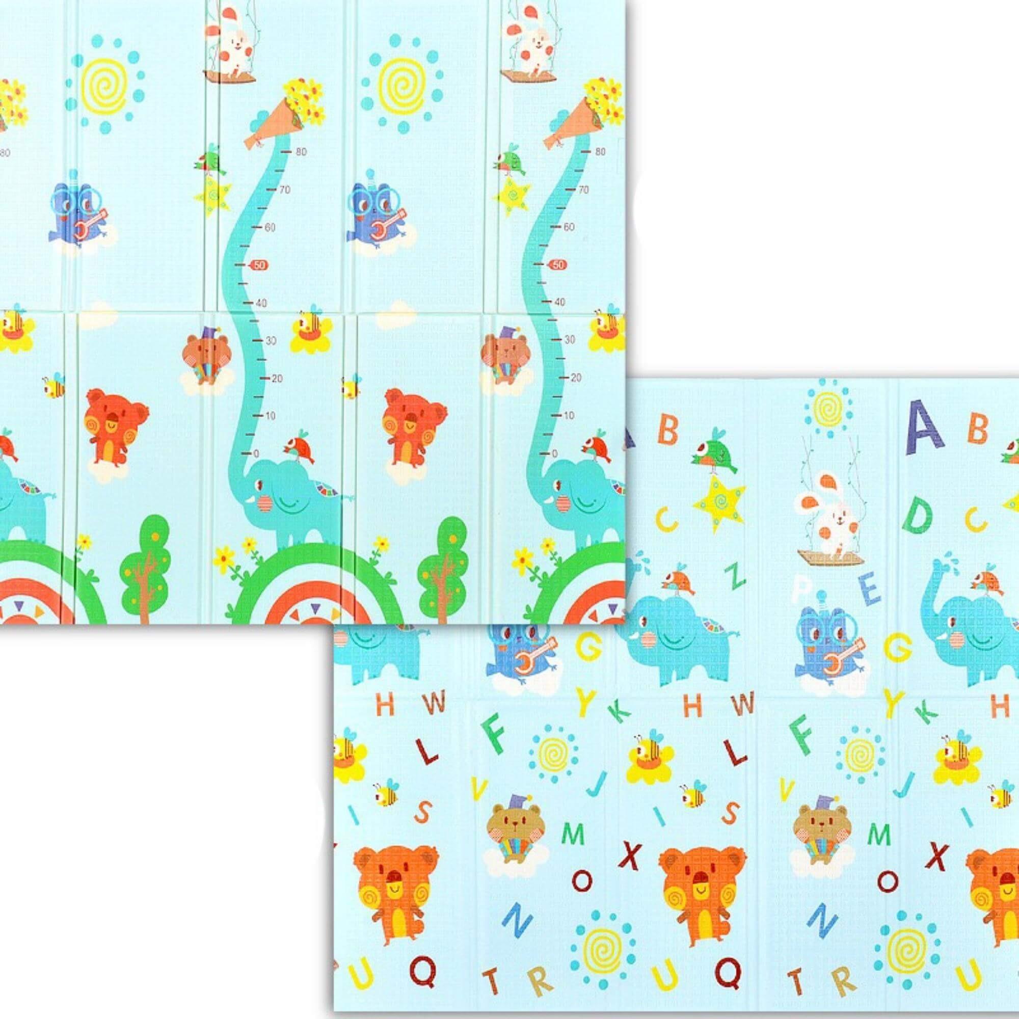 XL Luxury Indoor/ Outdoor Double Sided Foldable Waterproof Foam Play Mat - 200x180x2cm.