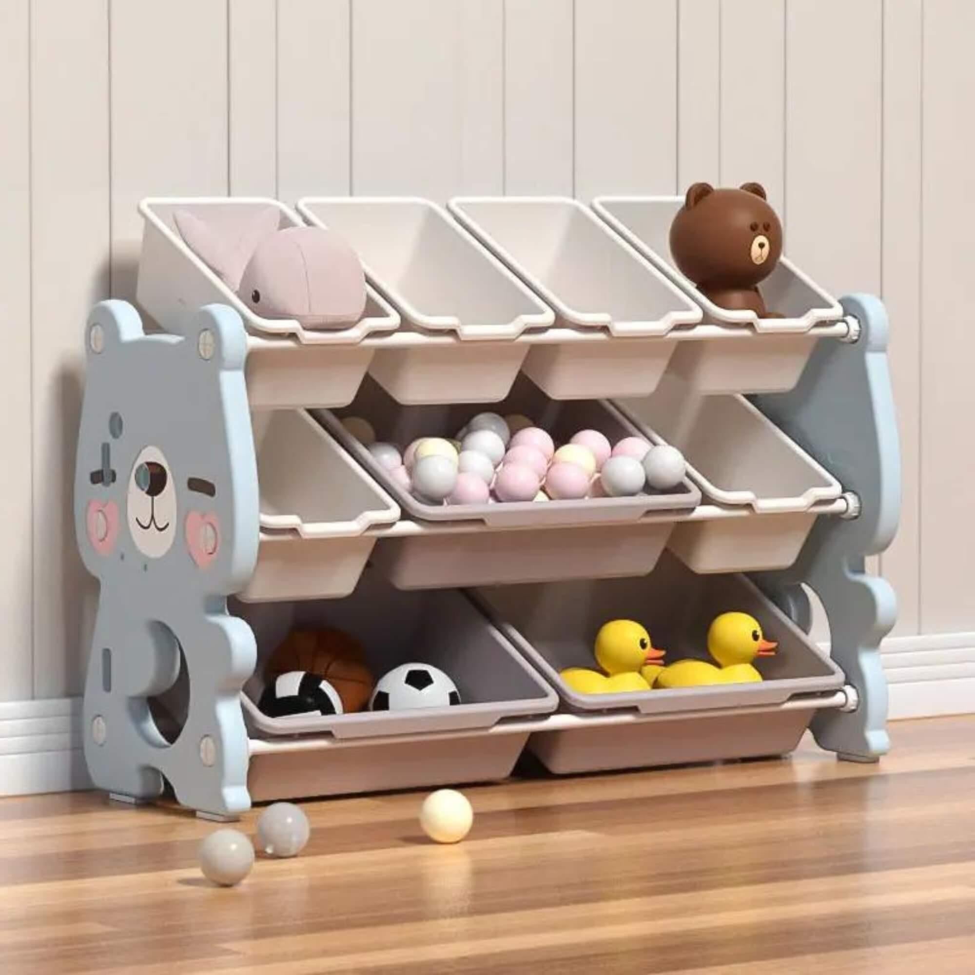 Kids and Toddlers Bear Edition Mini Toy Storage / Organizer with Bins.